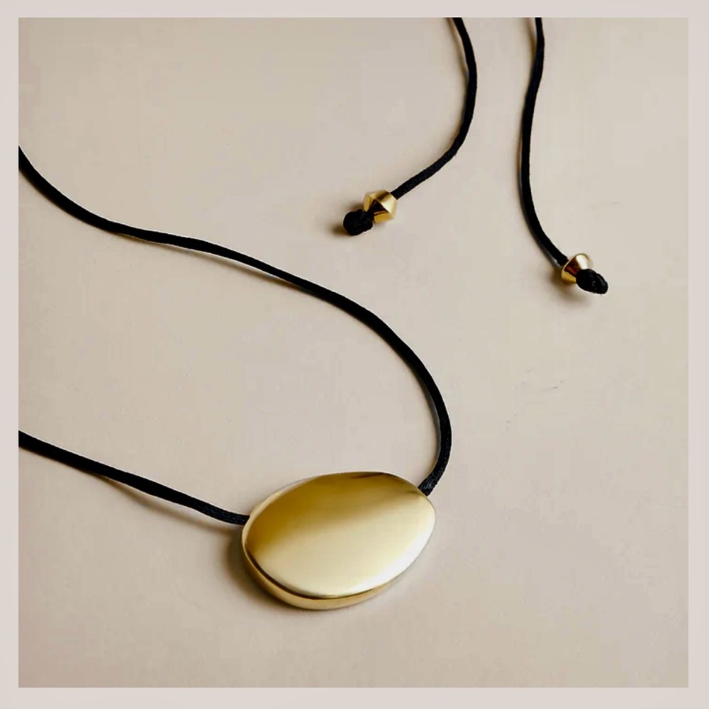 Parker Thatch Solid Pebble Pendant With Black Sat… - image 1